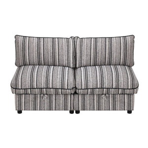 English Elm Armless Modular Sofa Seats with Hidden Storage Solid Wood Frame Breathable Fabric 2Pc W680P410143