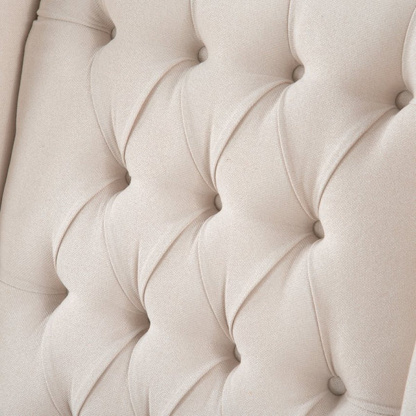 English Elm 27.16" Wide Wingback Manual Recliner with Tufted High Back and Nail Head Trim Beige W680P451417