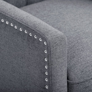 English Elm 27.16" Wide Wingback Manual Recliner with Tufted High Back and Nail Head Trim Grey W680P451419