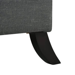 English Elm Manual Pushback Wingback Recliner with Folding Tray Usb Port Solid Wood Mid Century Dark Gray W680P451423