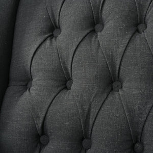 English Elm Manual Pushback Wingback Recliner with Folding Tray Usb Port Solid Wood Mid Century Dark Gray W680P451423