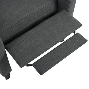 English Elm Manual Pushback Wingback Recliner with Folding Tray Usb Port Solid Wood Mid Century Dark Gray W680P451423