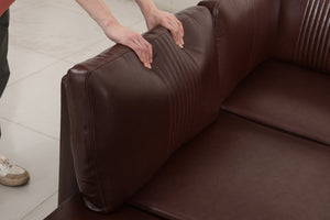 English Elm Flexible Pu Modular Loveseat with Hidden Storage Sleeper for Living Room Spaces Dark Brown W680P465891