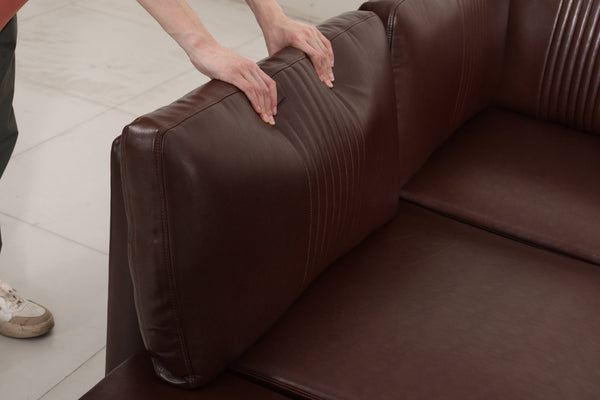 English Elm Flexible Pu Modular Loveseat with Hidden Storage Sleeper for Living Room Spaces Dark Brown W680P465891