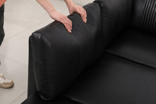 English Elm Flexible Pu Modular Loveseat with Hidden Storage Sleeper for Living Room Spaces Black W680P465895