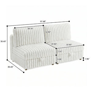 English Elm Armless Modular Sectional Units with Hidden Storage and Sleeper Flexibility for Living Rooms Beige W680P466906