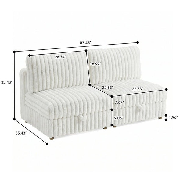 English Elm Armless Modular Sectional Units with Hidden Storage and Sleeper Flexibility for Living Rooms Beige W680P466906