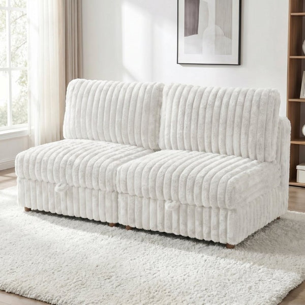 English Elm Armless Modular Sectional Units with Hidden Storage and Sleeper Flexibility for Living Rooms Beige W680P466906