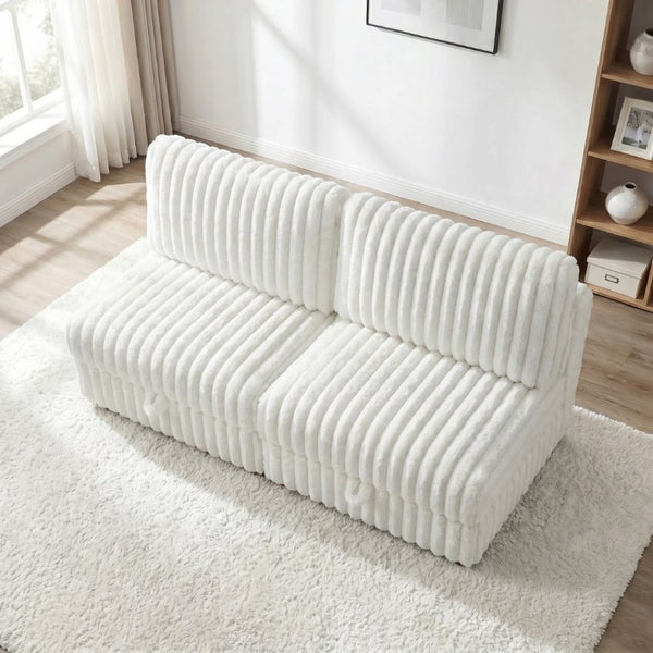 English Elm Armless Modular Sectional Units with Hidden Storage and Sleeper Flexibility for Living Rooms Beige W680P466906