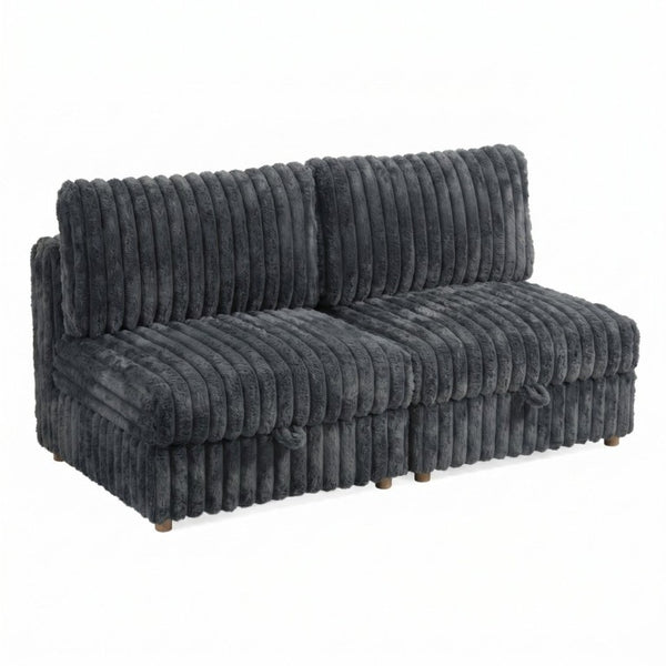 English Elm Armless Modular Sectional Units with Hidden Storage and Sleeper Flexibility for Living Rooms Grey W680P466908