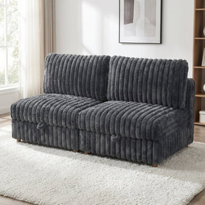 English Elm Armless Modular Sectional Units with Hidden Storage and Sleeper Flexibility for Living Rooms Grey W680P466908