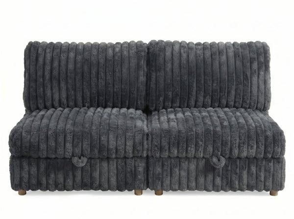 English Elm Armless Modular Sectional Units with Hidden Storage and Sleeper Flexibility for Living Rooms Grey W680P466908
