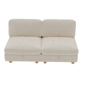 English Elm Modular Fabric Sectional Sofa with Hidden Storage and Convertible Sleeper Configuration W680P466909