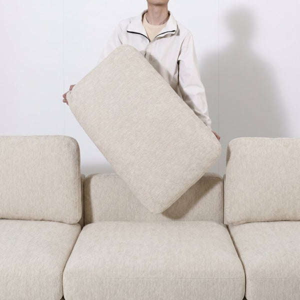 English Elm Modular Fabric Sectional Sofa with Hidden Storage and Convertible Sleeper Configuration W680P466909
