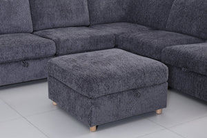 English Elm Modular Fabric Sectional Sofa with Hidden Storage and Convertible Sleeper Design W680P466910