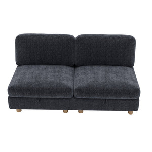 English Elm Modular Fabric Sectional Sofa with Hidden Storage and Convertible Sleeper Design W680P466910
