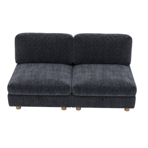 English Elm Modular Fabric Sectional Sofa with Hidden Storage and Convertible Sleeper Design W680P466910