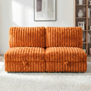 English Elm Armless Modular Sectional Units with Hidden Storage and Sleeper Flexibility for Living Rooms Orange W680P466915