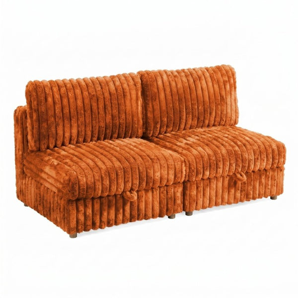 English Elm Armless Modular Sectional Units with Hidden Storage and Sleeper Flexibility for Living Rooms Orange W680P466915
