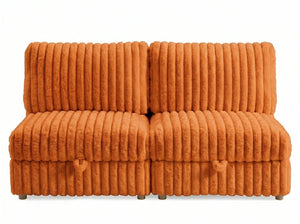 English Elm Armless Modular Sectional Units with Hidden Storage and Sleeper Flexibility for Living Rooms Orange W680P466915