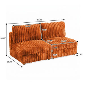 English Elm Armless Modular Sectional Units with Hidden Storage and Sleeper Flexibility for Living Rooms Orange W680P466915