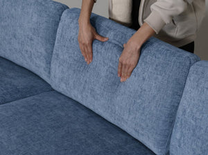 English Elm Armless Modular Two Piece Sectional with Hidden Storage and Convertible Sofa Bed Design Blue W680P466925
