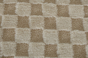 English Elm Classic Diamond Fabric Loveseat with Scroll Arms Birch Legs and Timeless Tailored Appeal Sand W680P484967