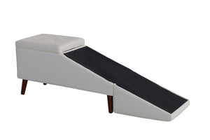 English Elm 2-in-1 Convertible Pet Ramp Footstool Solid Wood Frame Non-slip Surface for Dogs Cats Beige W680P495392