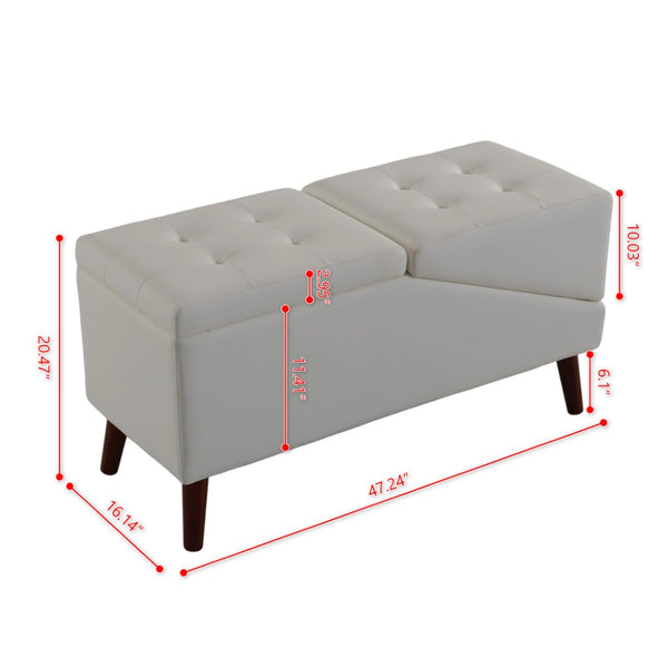 English Elm 2-in-1 Convertible Pet Ramp Footstool Solid Wood Frame Non-slip Surface for Dogs Cats Beige W680P495392