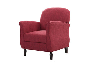 English Elm Traditional Tweed Upholstered Armchair with Solid Wood Legs for Reading or Lounging W680P512787