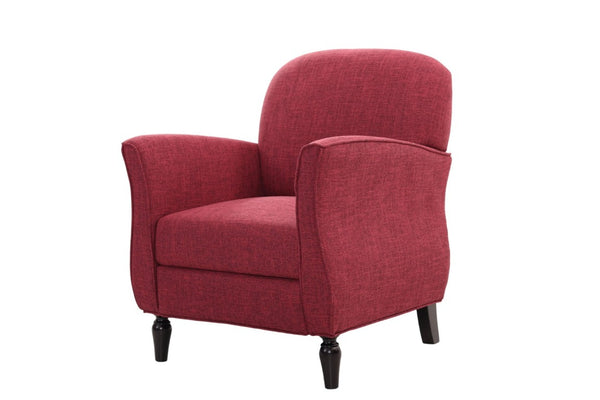 English Elm Traditional Tweed Upholstered Armchair with Solid Wood Legs for Reading or Lounging W680P512787
