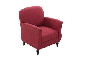 English Elm Traditional Tweed Upholstered Armchair with Solid Wood Legs for Reading or Lounging W680P512787