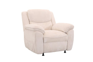 English Elm Thick Padded Power Recliner Accent Chair Ice Silk Velvet Memory Foam Living Room Beige W680P512824