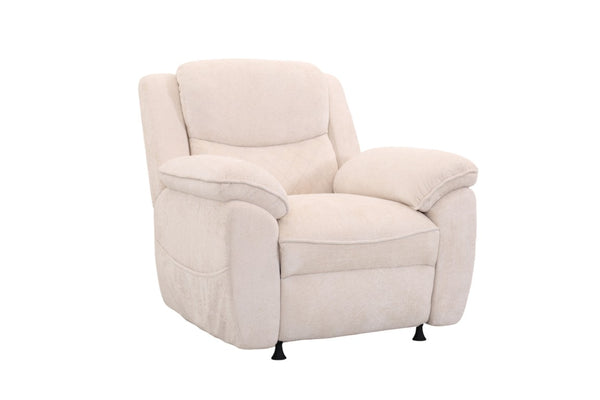 English Elm Thick Padded Power Recliner Accent Chair Ice Silk Velvet Memory Foam Living Room Beige W680P512824