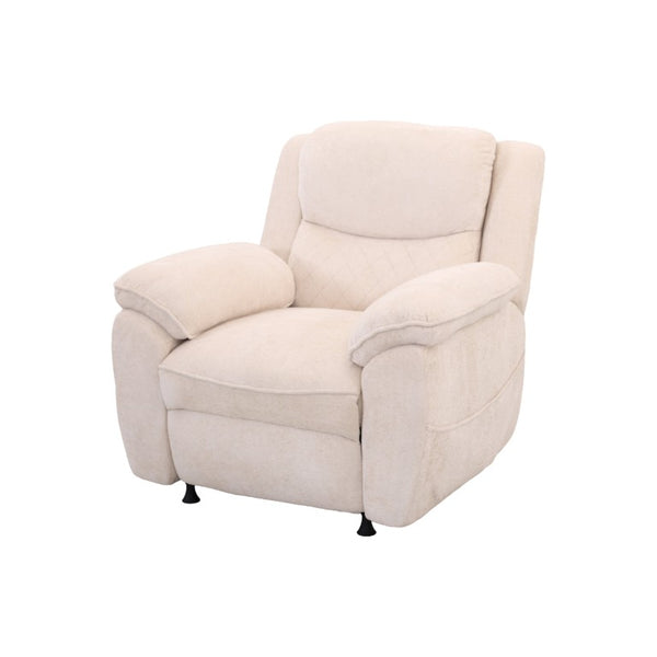 English Elm Thick Padded Power Recliner Accent Chair Ice Silk Velvet Memory Foam Living Room Beige W680P512824