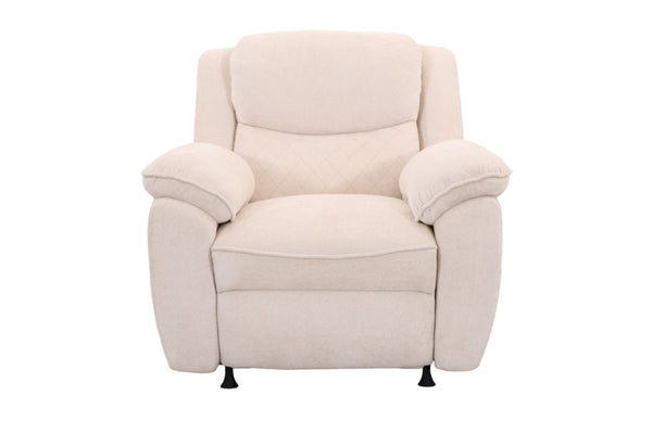 English Elm Thick Padded Power Recliner Accent Chair Ice Silk Velvet Memory Foam Living Room Beige W680P512824