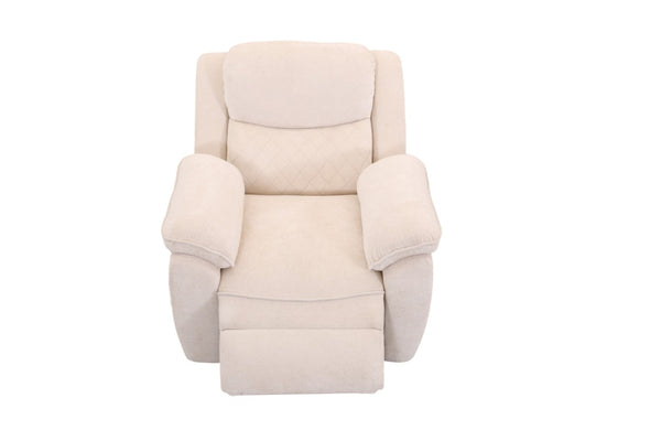 English Elm Thick Padded Power Recliner Accent Chair Ice Silk Velvet Memory Foam Living Room Beige W680P512824