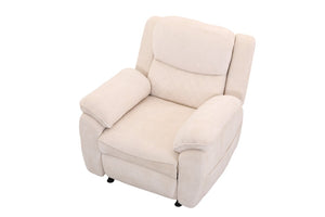 English Elm Thick Padded Power Recliner Accent Chair Ice Silk Velvet Memory Foam Living Room Beige W680P512824