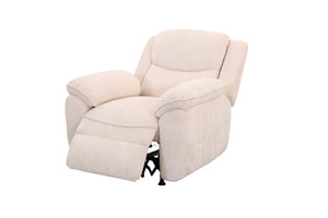 English Elm Thick Padded Power Recliner Accent Chair Ice Silk Velvet Memory Foam Living Room Beige W680P512824