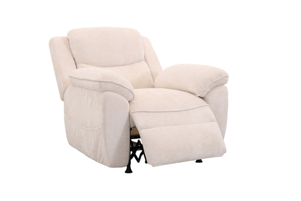 English Elm Thick Padded Power Recliner Accent Chair Ice Silk Velvet Memory Foam Living Room Beige W680P512824