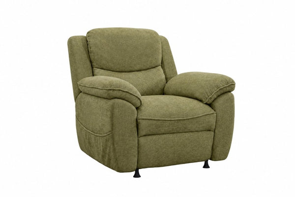 English Elm Thick Padded Power Recliner Accent Chair Ice Silk Velvet Memory Foam Living Room Green W680P512836