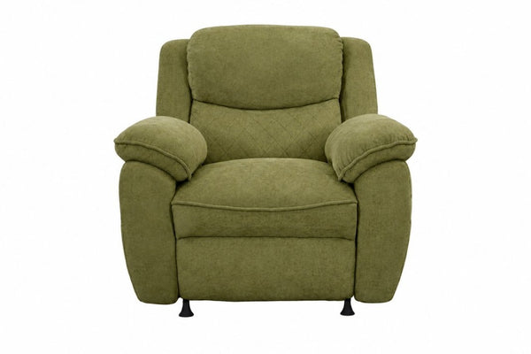 English Elm Thick Padded Power Recliner Accent Chair Ice Silk Velvet Memory Foam Living Room Green W680P512836