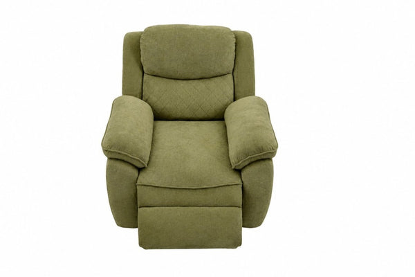 English Elm Thick Padded Power Recliner Accent Chair Ice Silk Velvet Memory Foam Living Room Green W680P512836