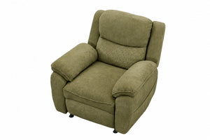 English Elm Thick Padded Power Recliner Accent Chair Ice Silk Velvet Memory Foam Living Room Green W680P512836