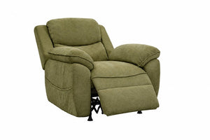 English Elm Thick Padded Power Recliner Accent Chair Ice Silk Velvet Memory Foam Living Room Green W680P512836
