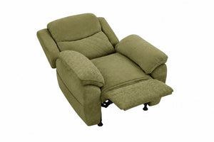 English Elm Thick Padded Power Recliner Accent Chair Ice Silk Velvet Memory Foam Living Room Green W680P512836