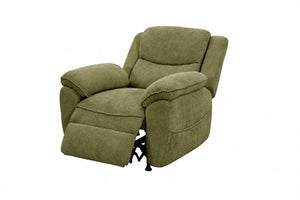 English Elm Thick Padded Power Recliner Accent Chair Ice Silk Velvet Memory Foam Living Room Green W680P512836