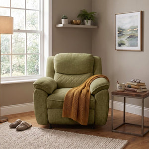 English Elm Thick Padded Power Recliner Accent Chair Ice Silk Velvet Memory Foam Living Room Green W680P512836