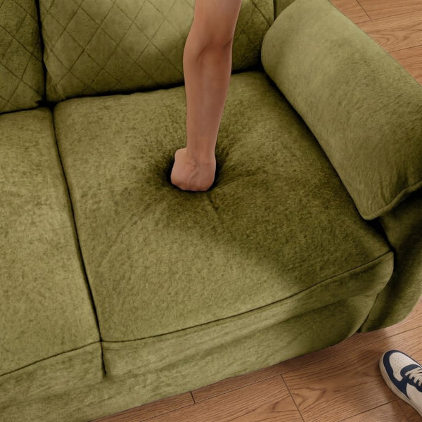 English Elm Thick Padded Power Recliner Accent Chair Ice Silk Velvet Memory Foam Living Room Green W680P512836