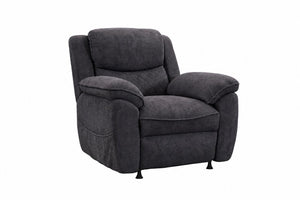 English Elm Thick Padded Power Recliner Accent Chair Ice Silk Velvet Memory Foam Living Room Dark Gray W680P512841